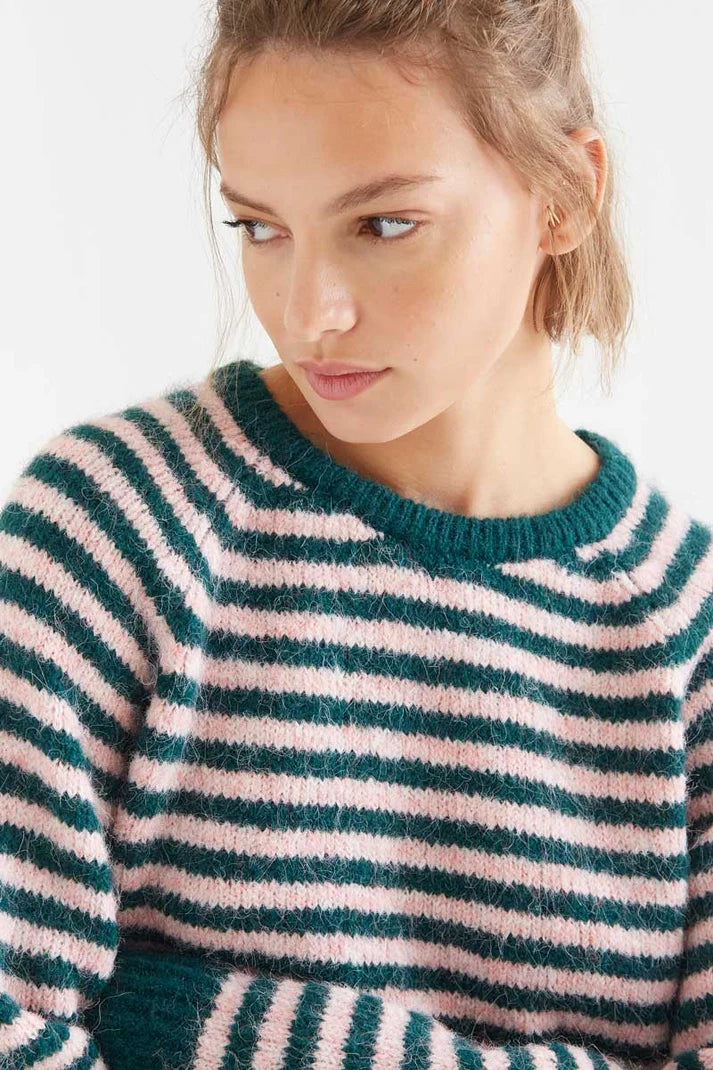 Jersey Rayas Verde y Rosa