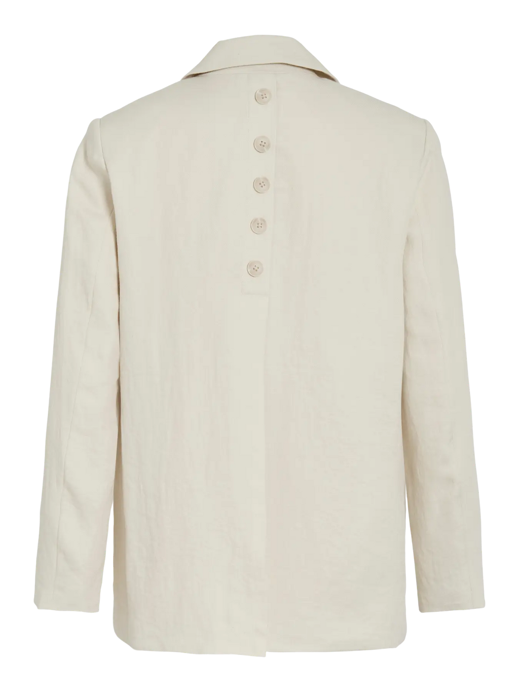 blazer beige mujer Vila detalle botones espalda, en cotton grey moda mujer en piedras blancas