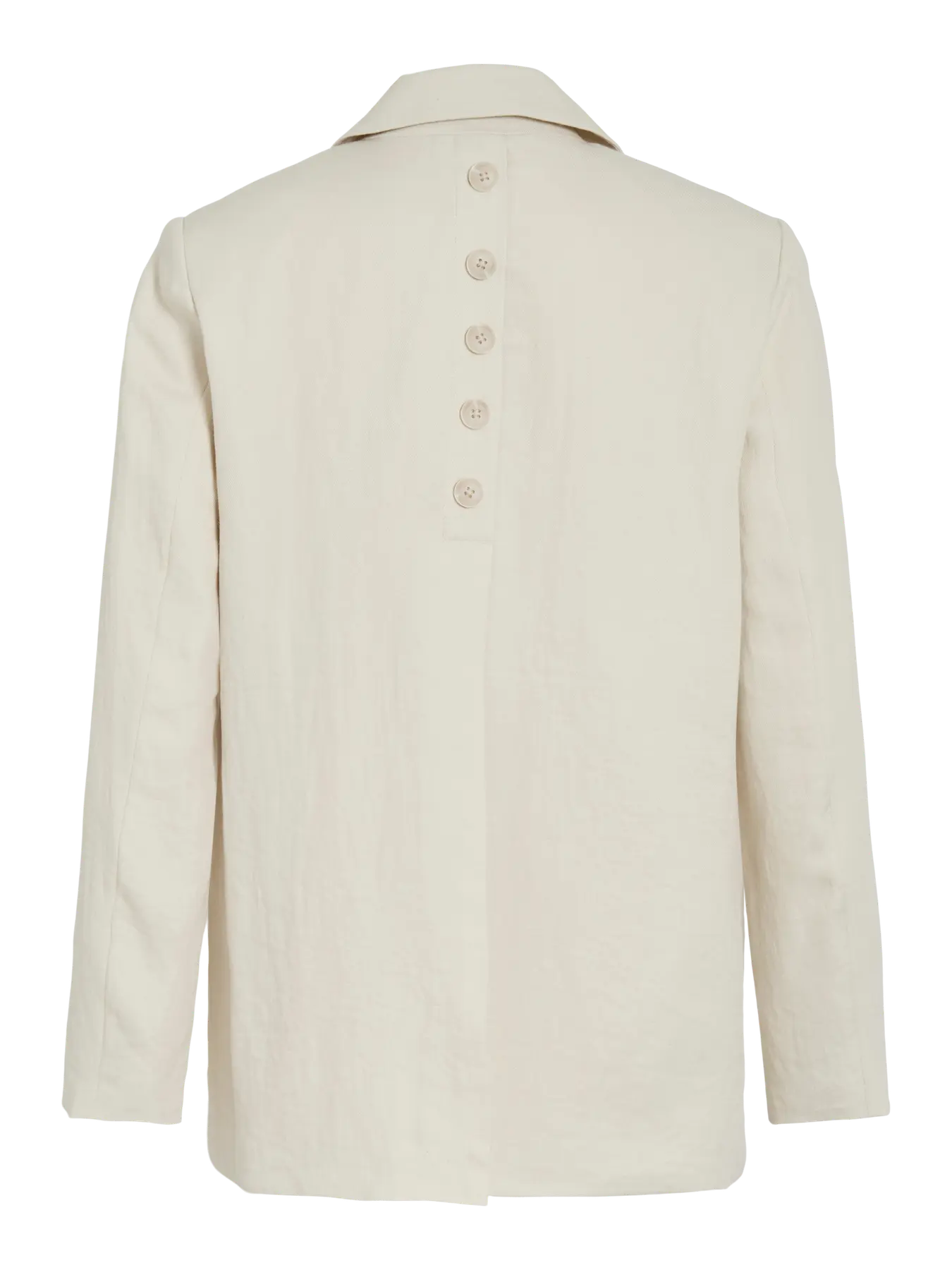 blazer beige mujer Vila detalle botones espalda, en cotton grey moda mujer en piedras blancas