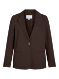 Chaqueta de traje marron chocolate de lino vila en cotton grey moda mujer en piedras blancas