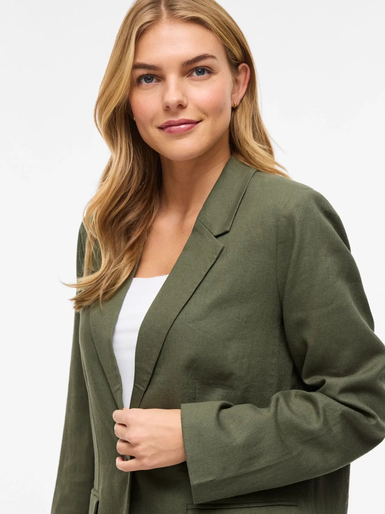 America Lino Verde kaki vila mujer en cotton grey