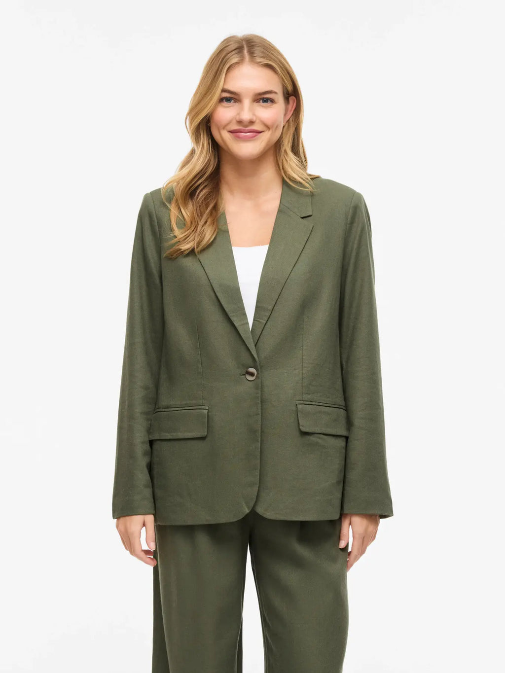 Blazer Sahara de lino y viscosa para mujer Americana fluida Vila