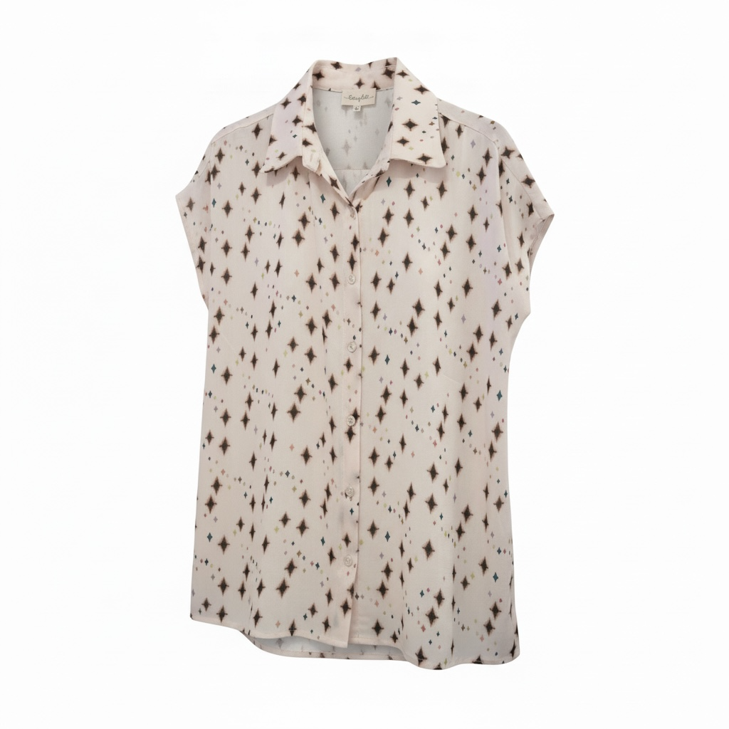 blusa estampado estelar color beige o rosa apagado lola espeleta