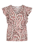 Blusa estampada paisley mujer rosa de volante en la manga Vila 