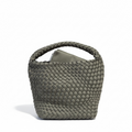 bolso origami mini mujer, bolso neopreno verde kaki, bolso pequeño elegante, bolso con neceser interior, bolso cierre imán mujer.