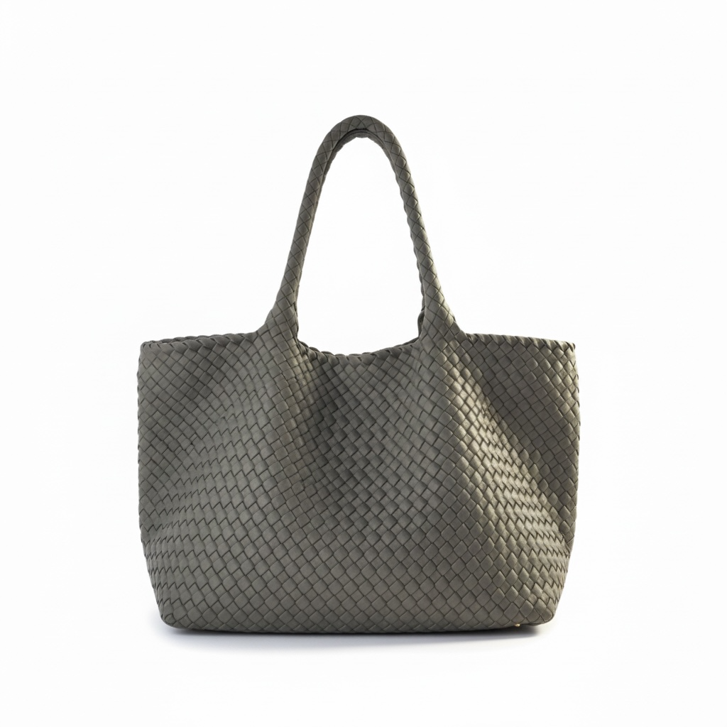 bolso shopper origami neopreno verde kaki bolso tejido amplio mujer
