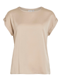 camiseta saten color beige champagne en cotton grey