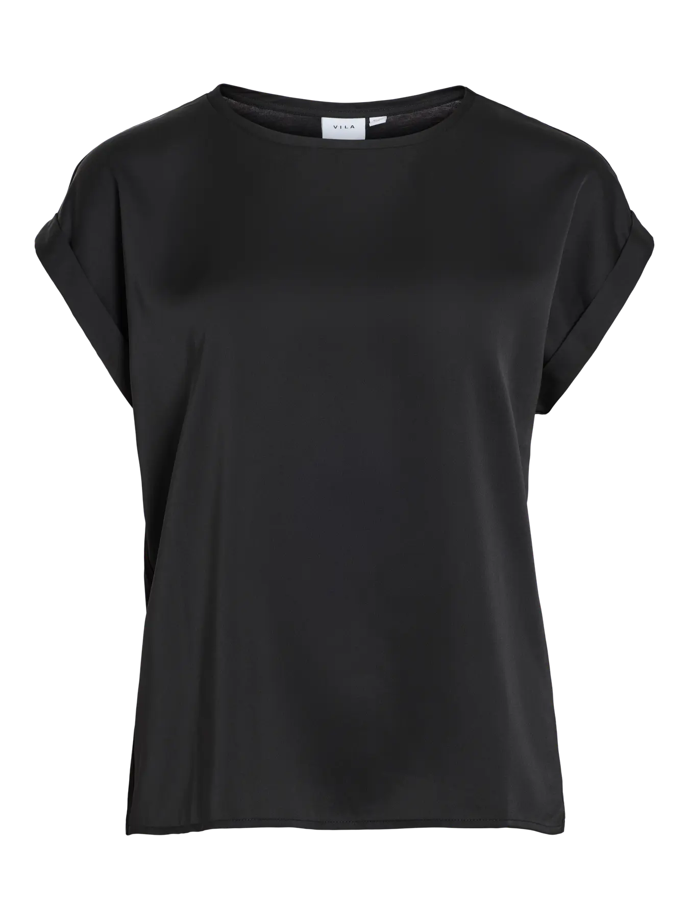 camiseta saten negra en cotton grey