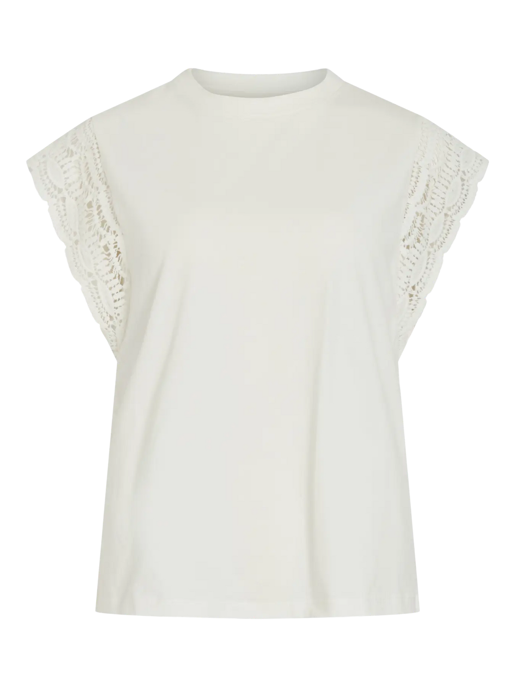 camiseta vila blanca algodón orgánico manga encaje mujer
camiseta blanca vila detalle encaje manga corta