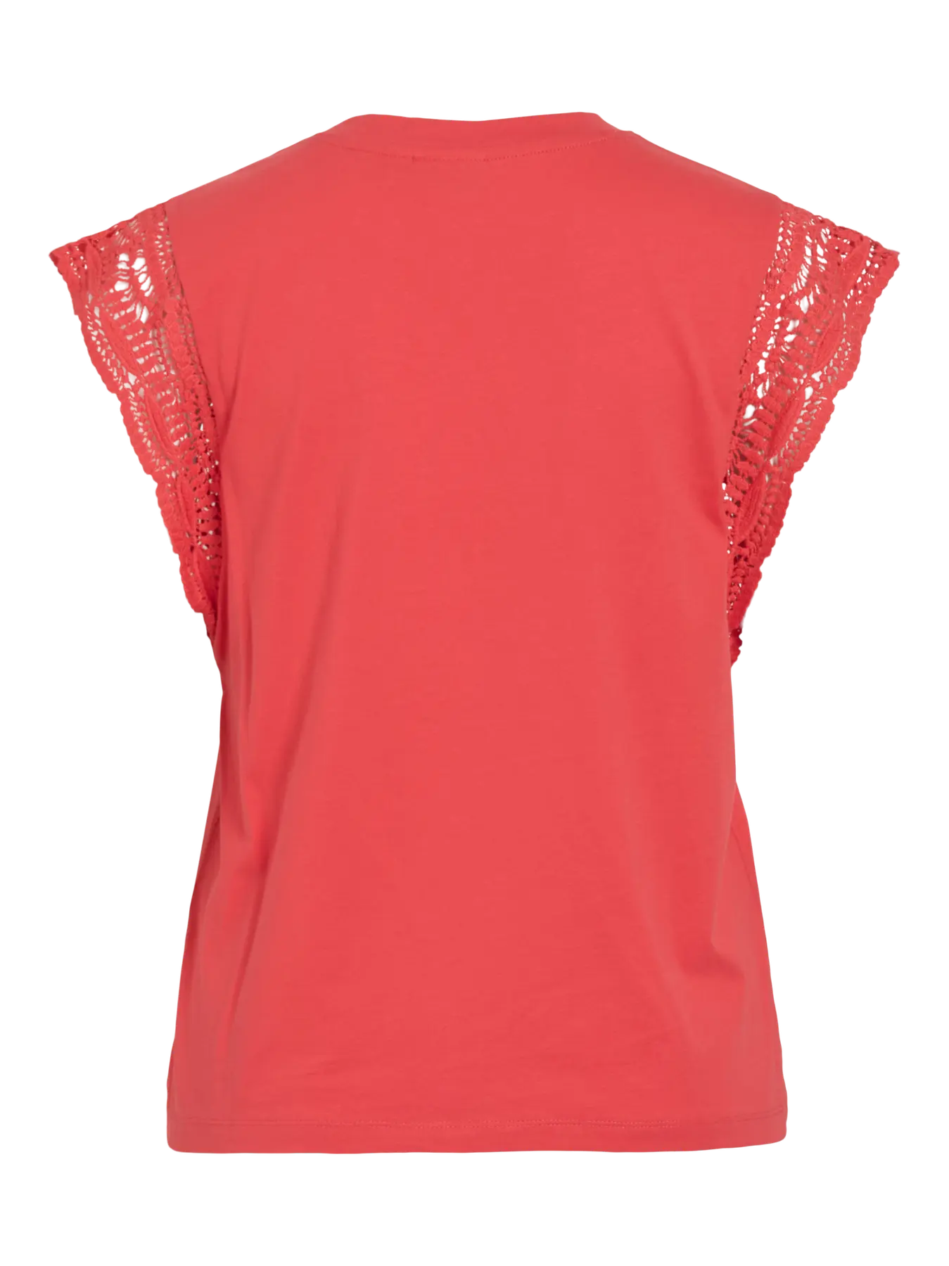 camiseta básica coral vila cuello redondo algodón orgánico
camiseta coral vila vista trasera encaje mangas