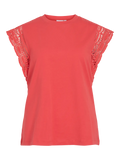 camiseta vila coral algodón orgánico manga encaje mujer
camiseta coral vila detalle encaje manga corta