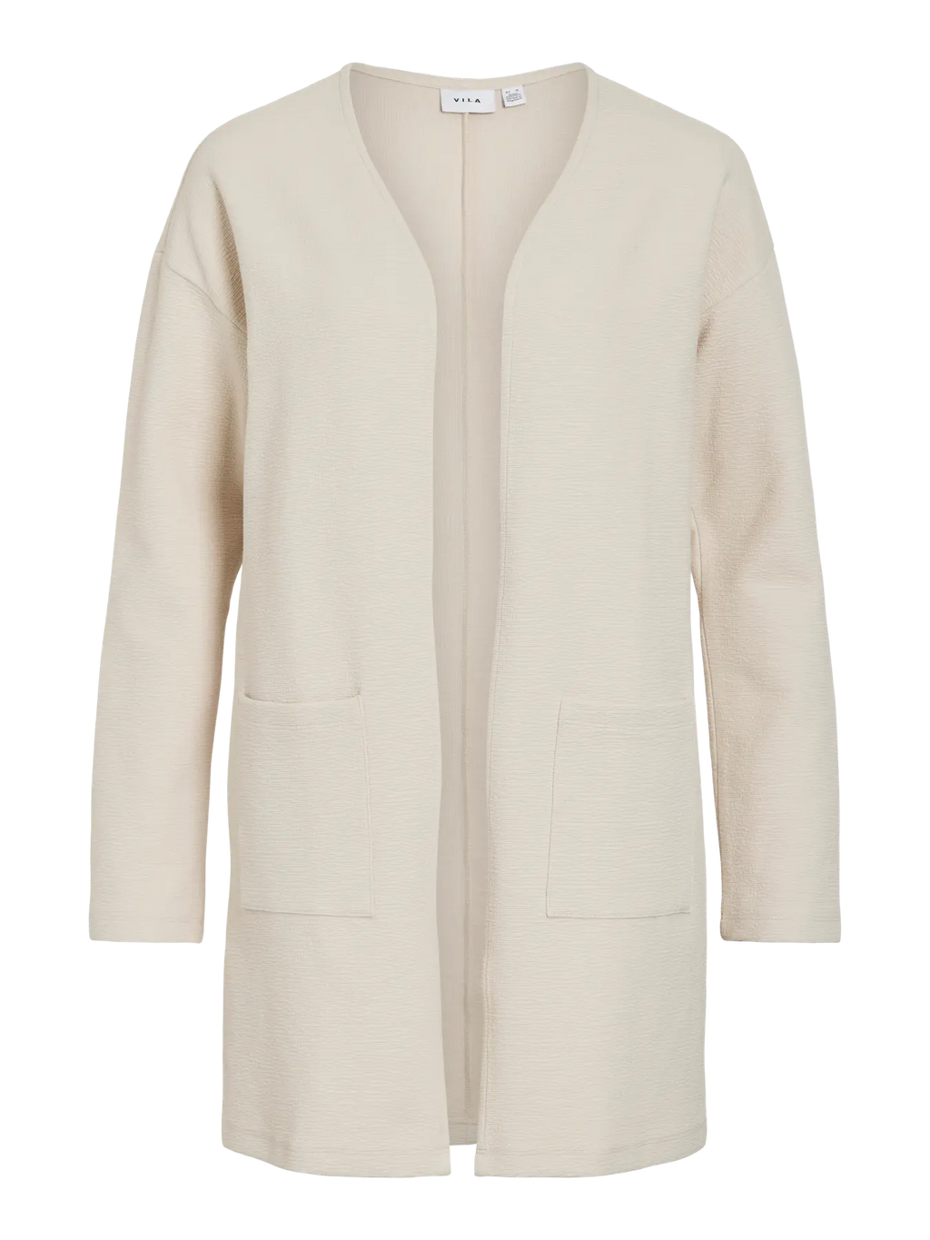 Vista delantera chaqueta cardigan beige Vila