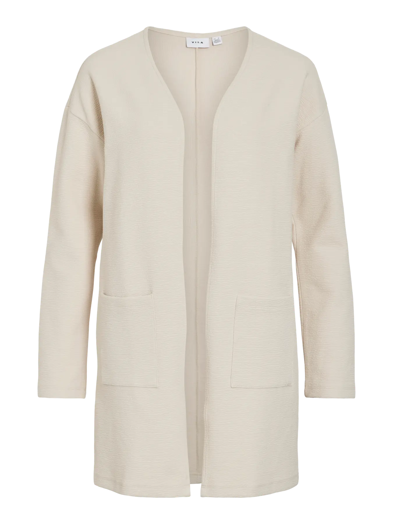 Vista delantera chaqueta cardigan beige Vila