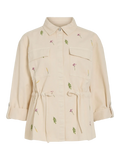 Chaqueta frunce bordados Deny beige de Vila nueva coleccion en cotton grey