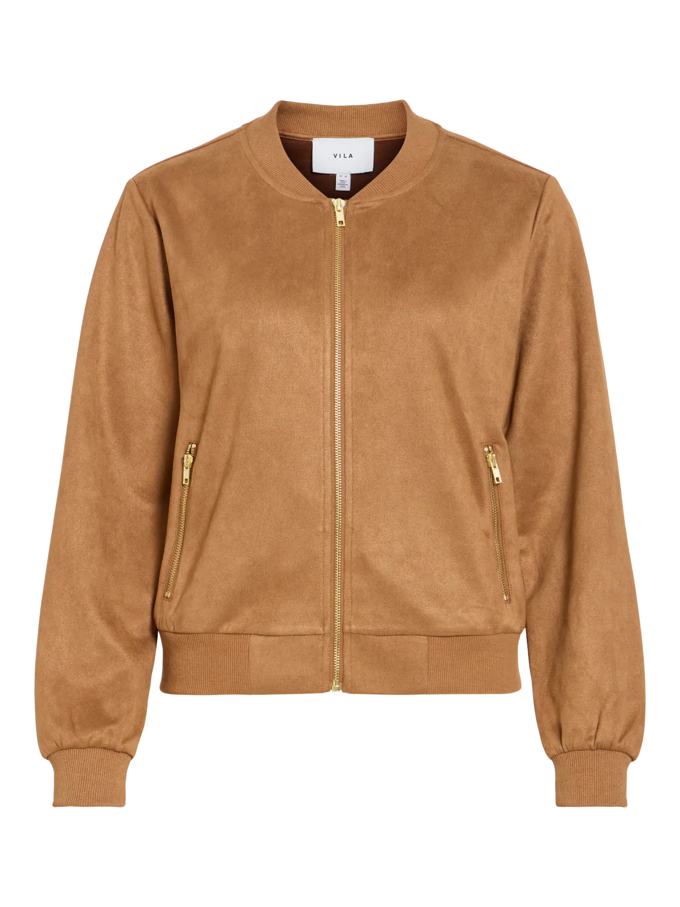 Chaqueta bomber mujer camel efecto ante VILA vista frontal