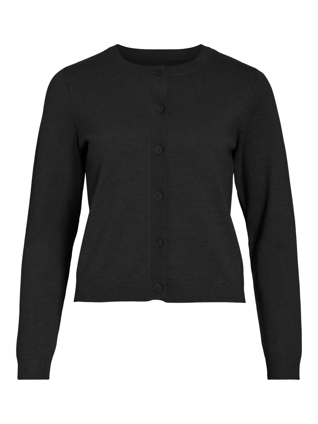 Detalle botones negra chaqueta básica mujer