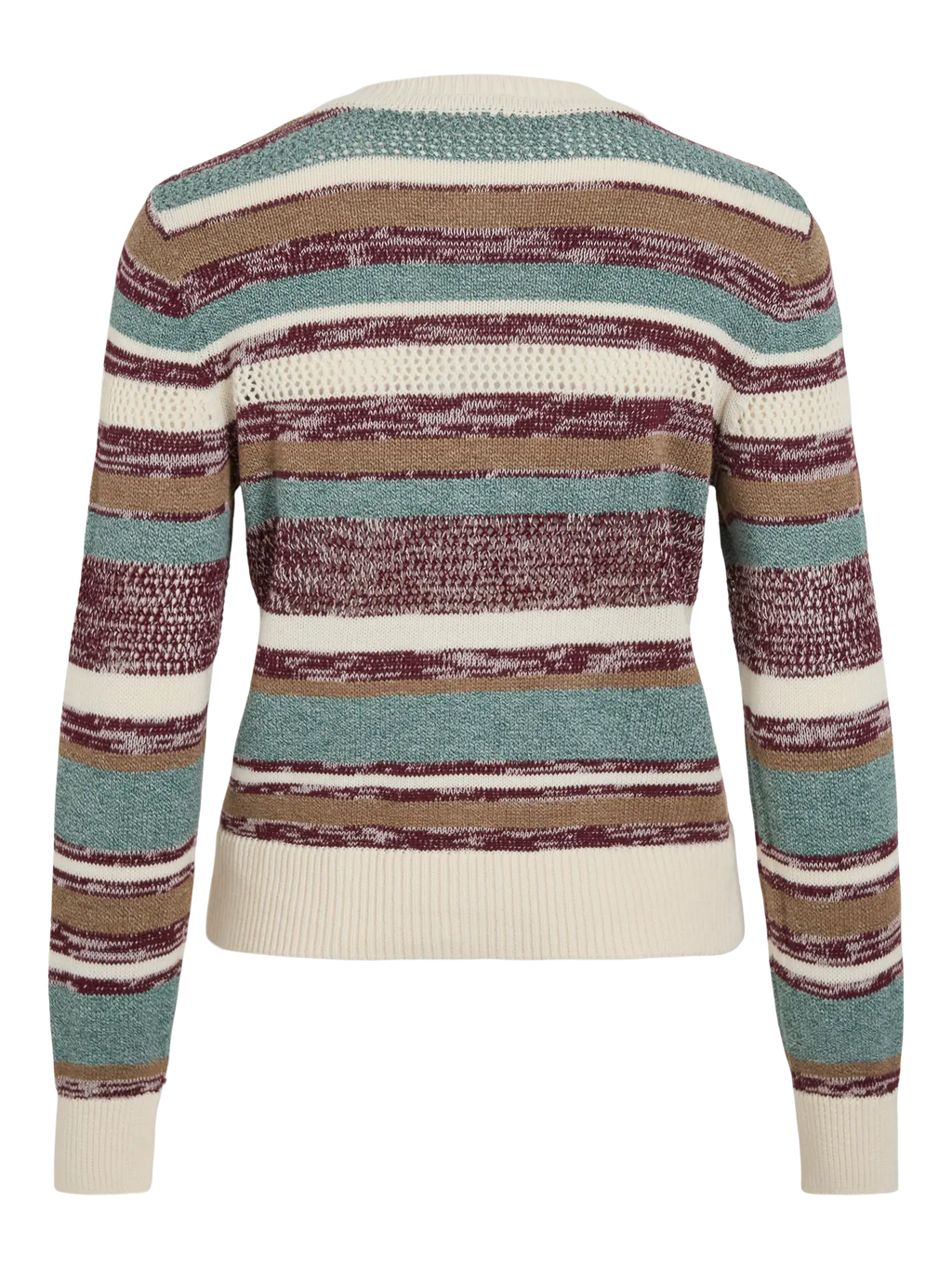 chaqueta punto rayas multicolor mujer Vila vista trasera manga larga Cotton Grey Piedras Blancas Asturias