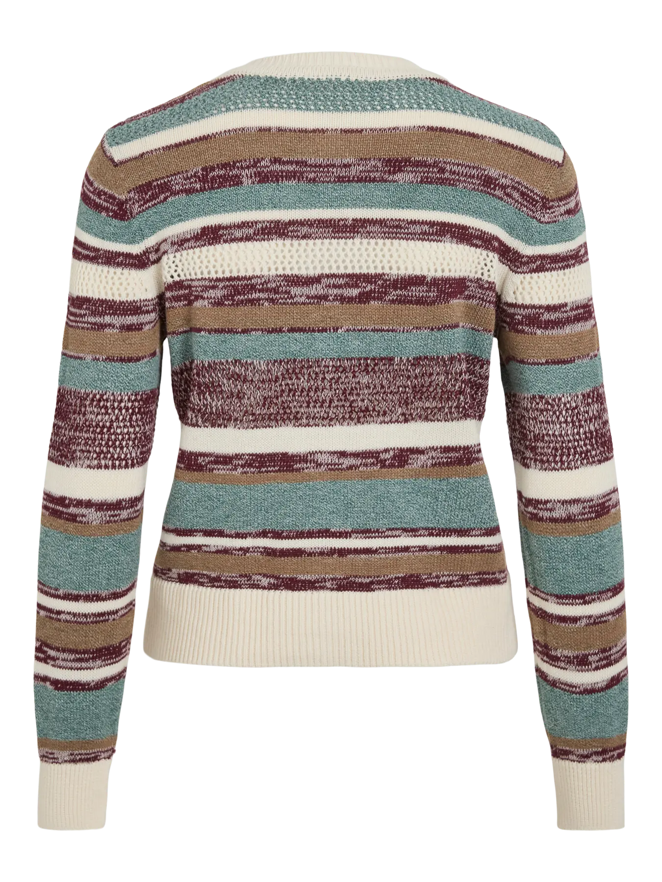 chaqueta punto rayas multicolor mujer Vila vista trasera manga larga Cotton Grey Piedras Blancas Asturias