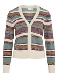 chaqueta punto rayas multicolor mujer Vila cuello pico botones manga larga Cotton Grey Piedras Blancas Asturias