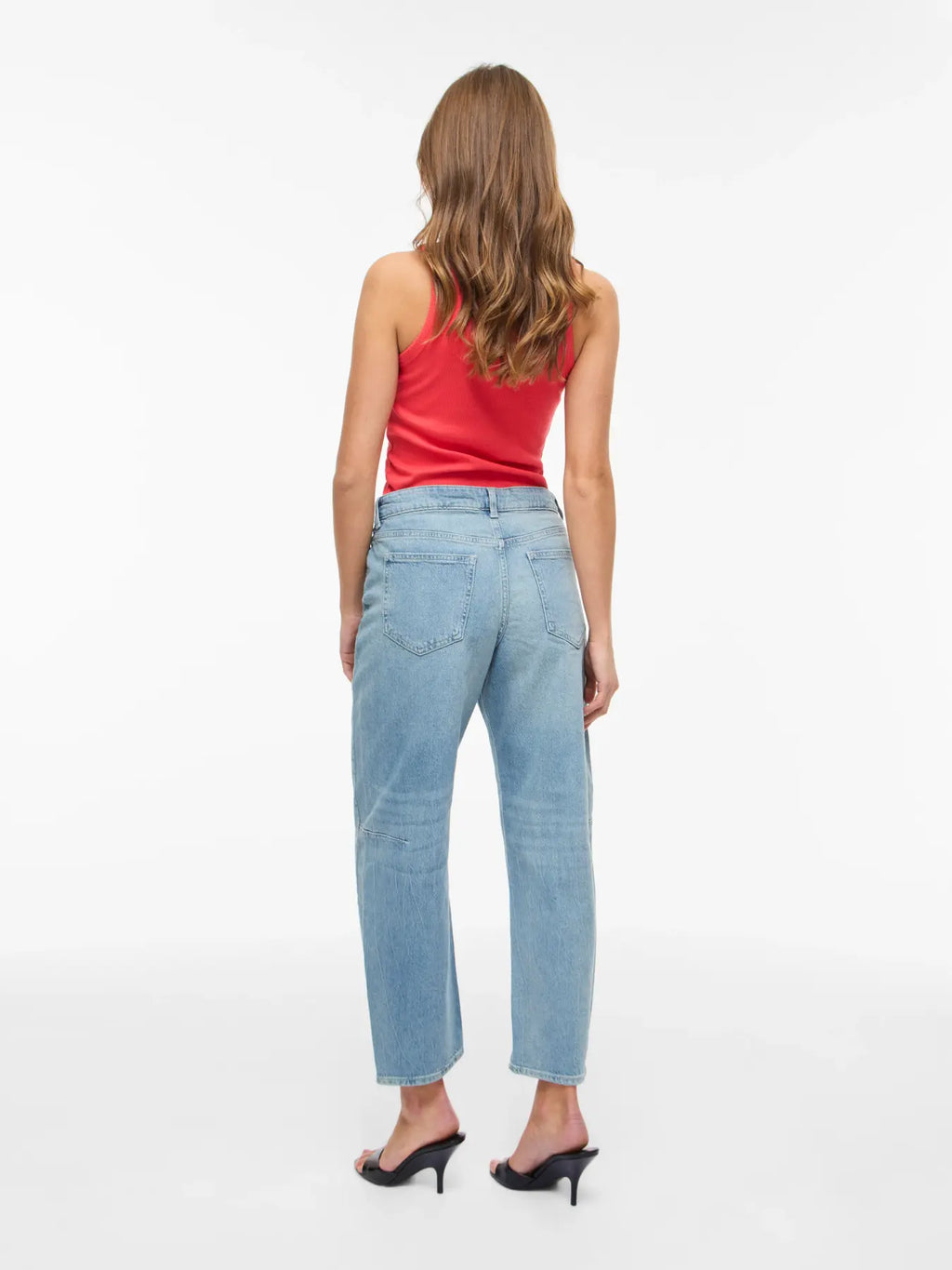 look denim azul claro vista trasera vila en cotton grey