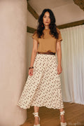 Falda midi estampada estrellas Lola Espeleta mujer Cotton Grey Piedras Blancas Asturias