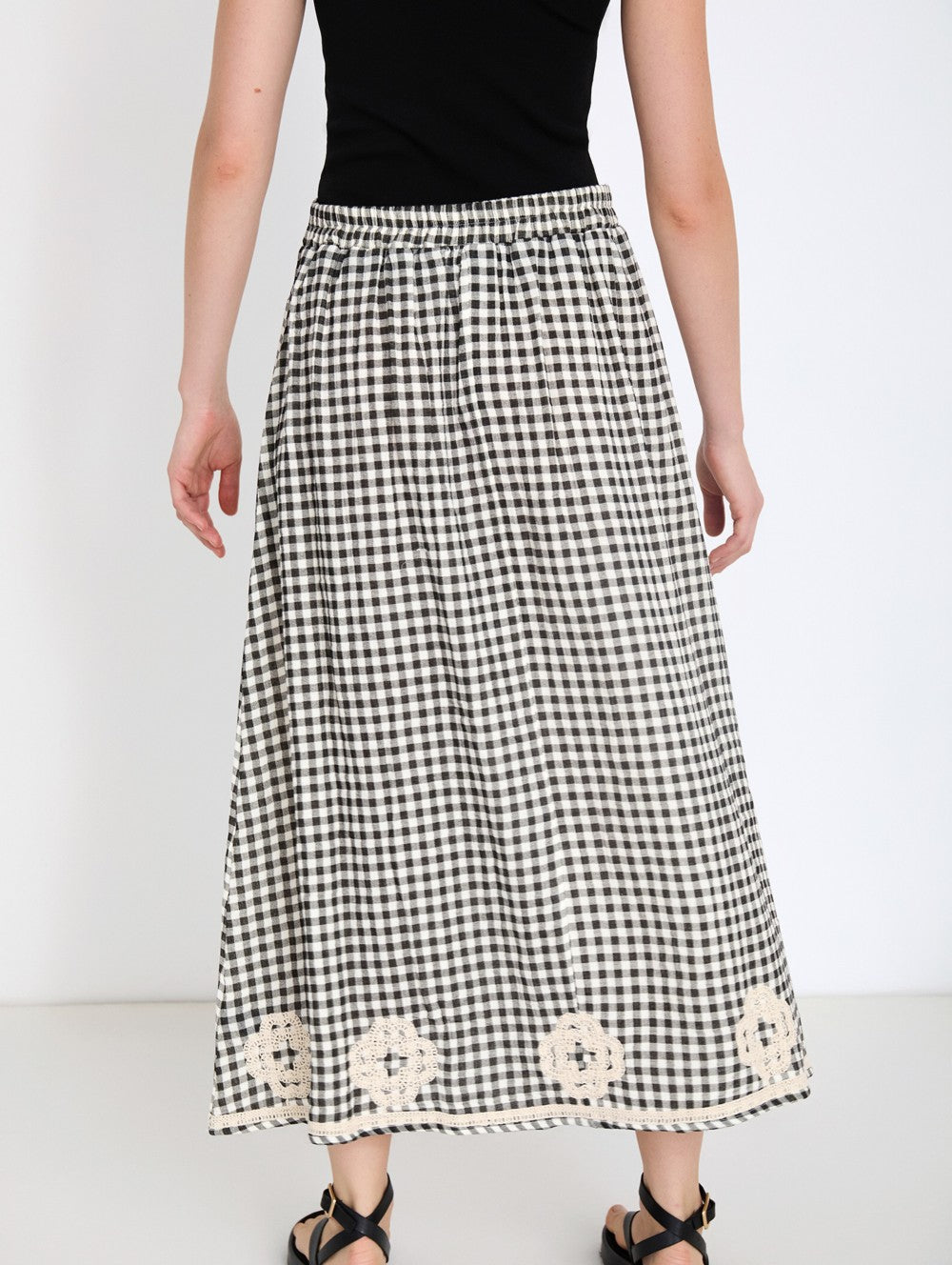 falda midi cuadros vichy mujer Skatie