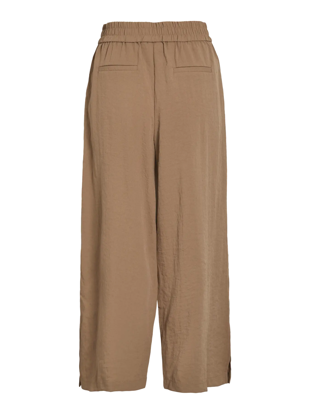 pantalón culotte mujer, pantalón fluido camel, pantalón midi elegante, pantalón tiro alto mujer, pantalón ancho Vila, pantalón verano mujer, pantalón cómodo vestir en tienda cotton grey en piedras blancas