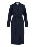 Gabardina fluida larga azul marino nueva coleccion moda mujer vila en cotton grey