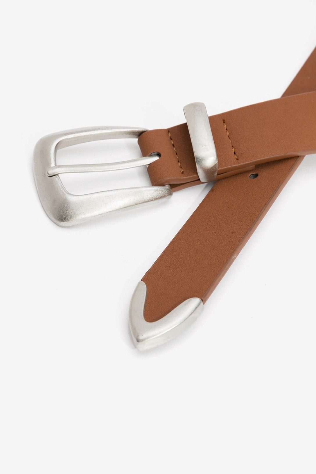 Cinturón Dakota camel con hebilla plateada Vilanova Asturias