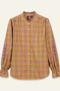 Blusa bordados Kimber Mostaza