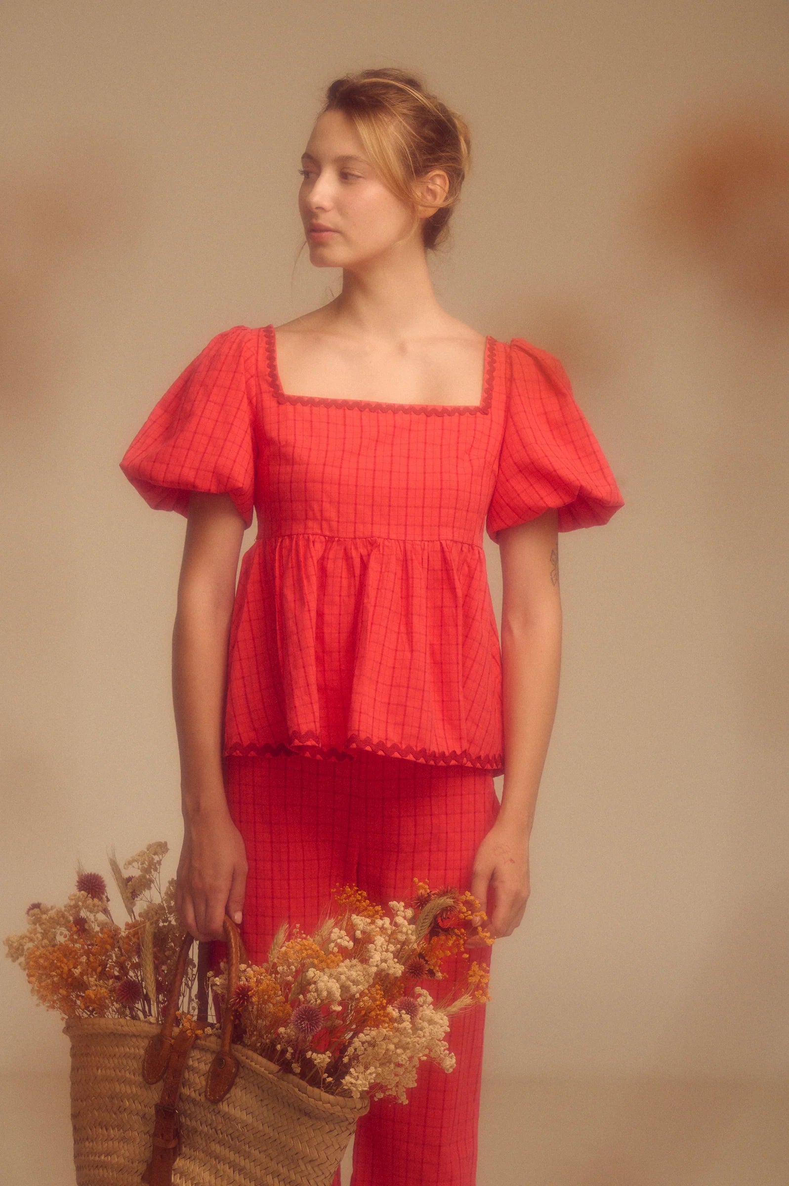 Blusa Natalia Maggie Sweet conjunto look completo mujer elegante Cotton Grey Asturias