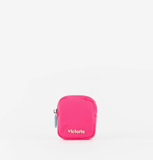 monedero mini zip victoria nylon rosa fucsia