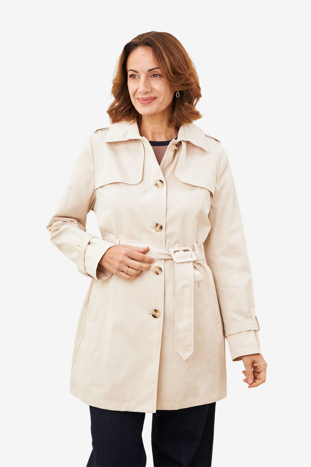Trench recto mujer beige Le Option Nord