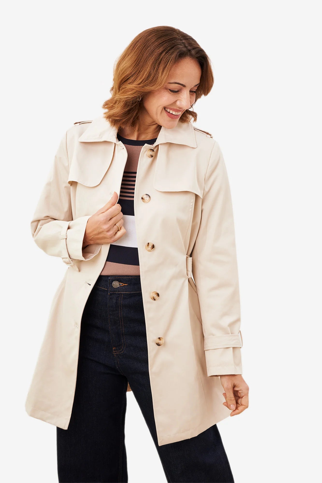 Trench beige Le Option Nord cinturón ajustable mujer
