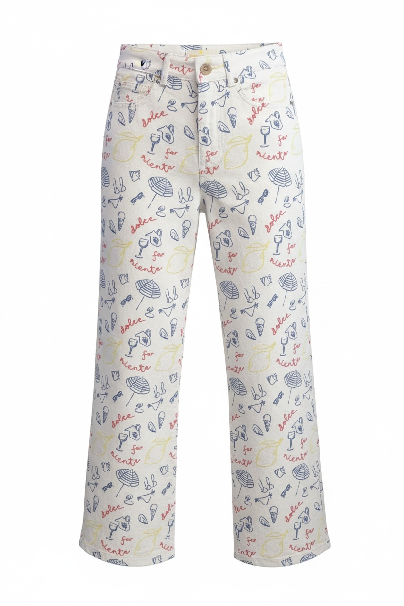 pantalón blanco bordado verano mujer cotton grey
