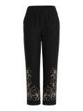 pantalón negro bordado floral mujer VILA Cotton Grey Asturias
