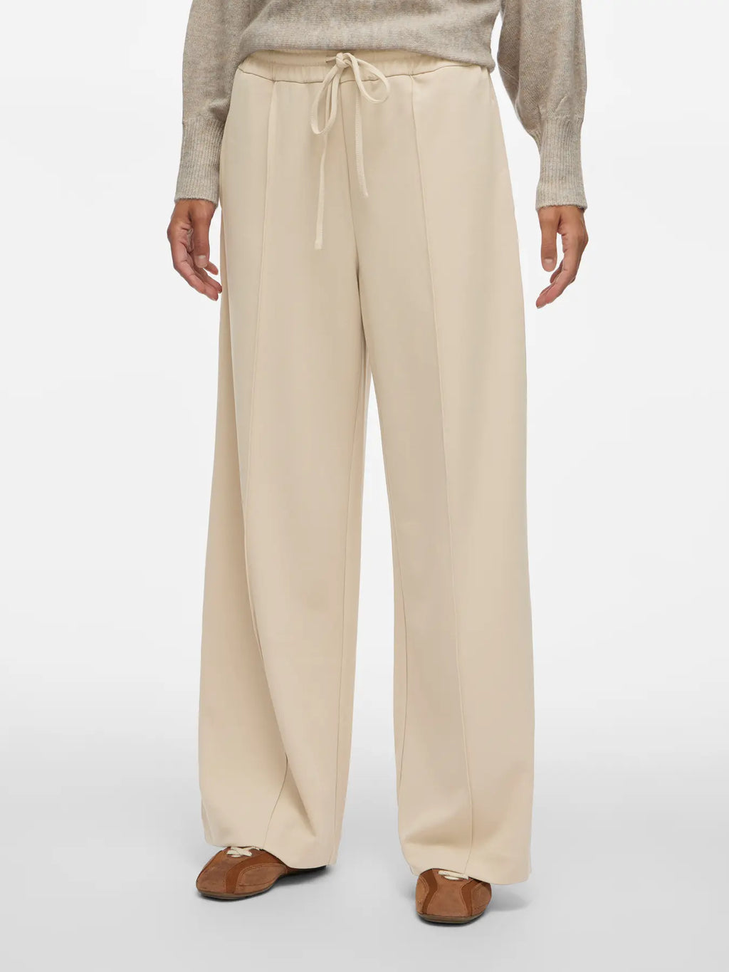 look Pantalon comfy sport fluido vila beige