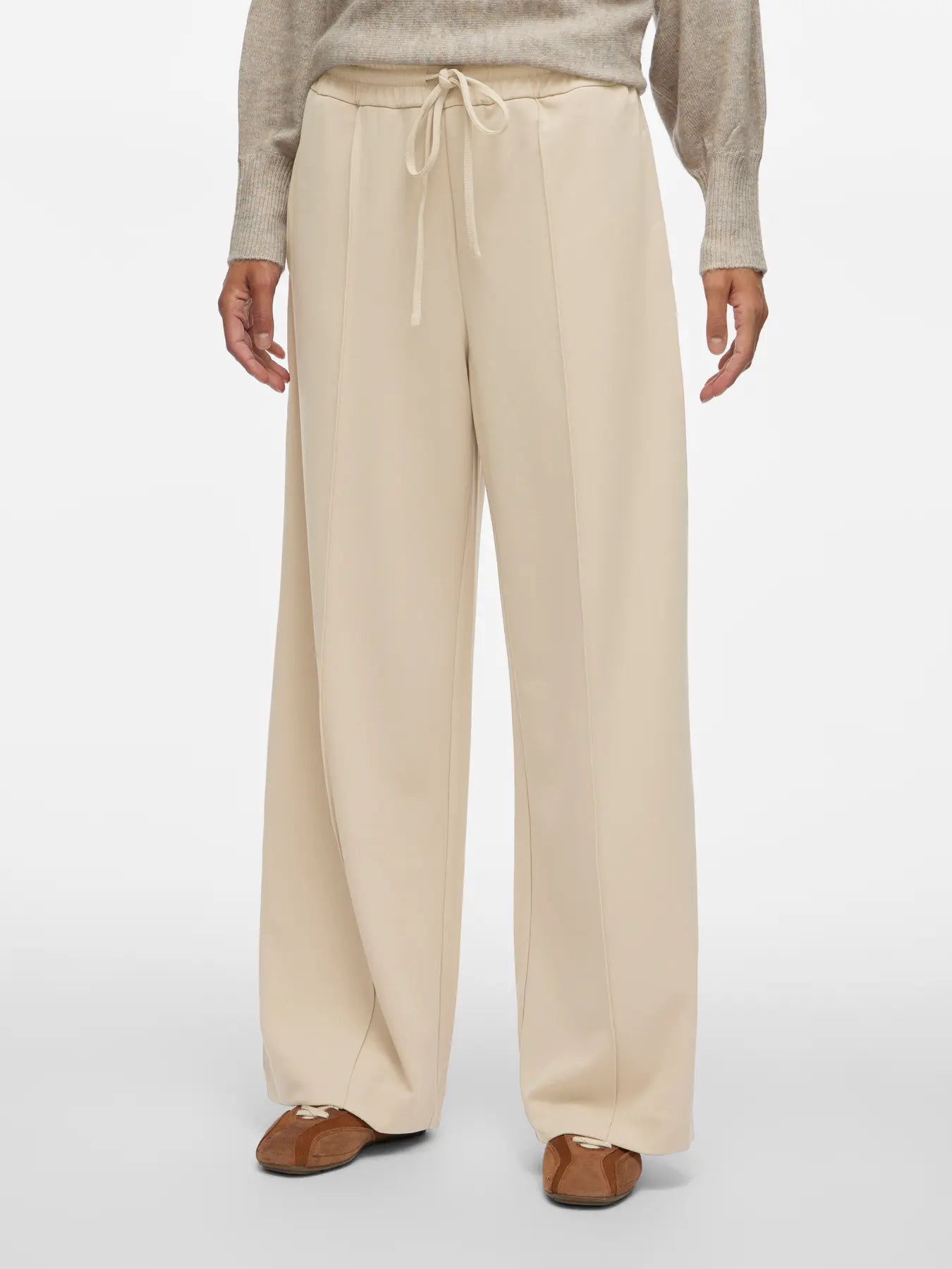 look Pantalon comfy sport fluido vila beige