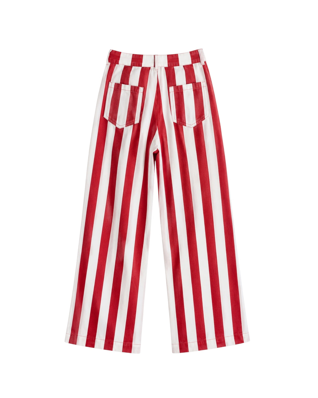 pantalón Cannes, pantalón rayas rojas, pantalón rayas mujer, pantalón verano mujer, pantalón recto, pantalón algodón mujer, pantalón rojo y blanco, pantalón casual mujer, Cotton Grey