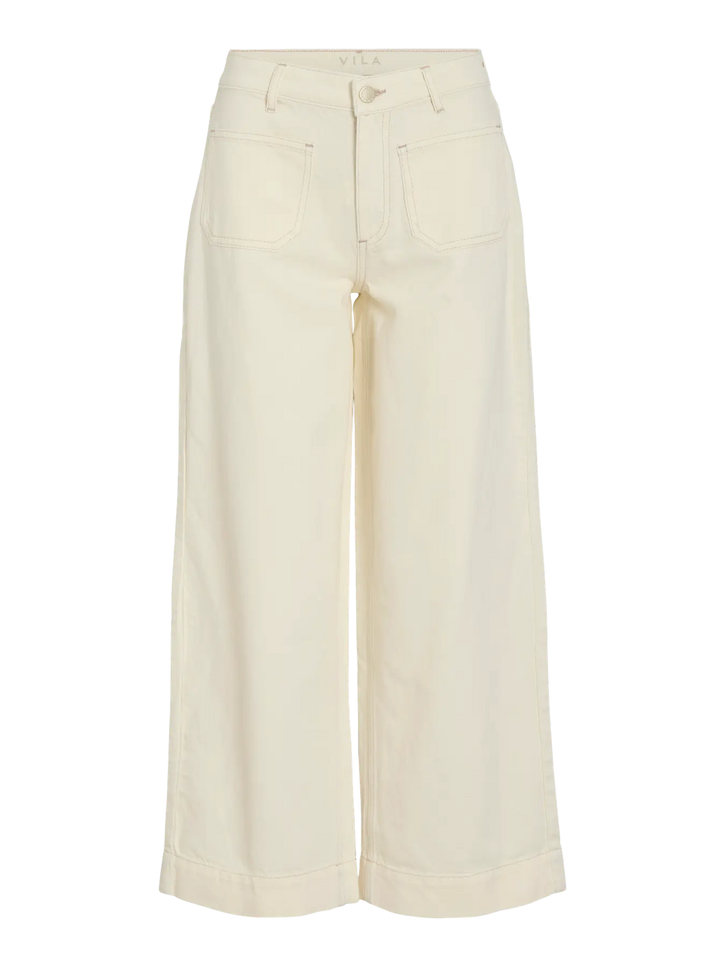Pantalon vaquero beige culotte Vila en cotton grey