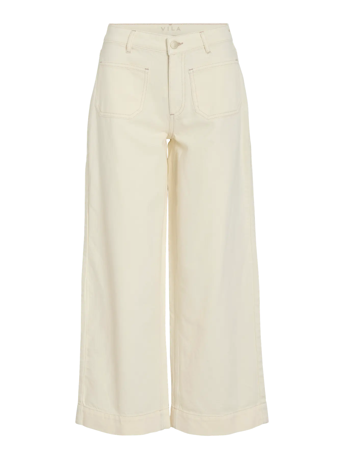 Pantalon vaquero beige culotte Vila en cotton grey