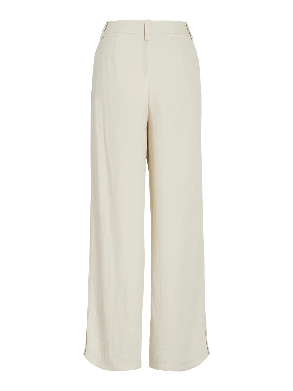 Vista trasera pantalon de traje de lino color natural Vila en cotton grey