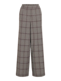 Pantalón de traje de cuadros gris y granate Vila corte recto
