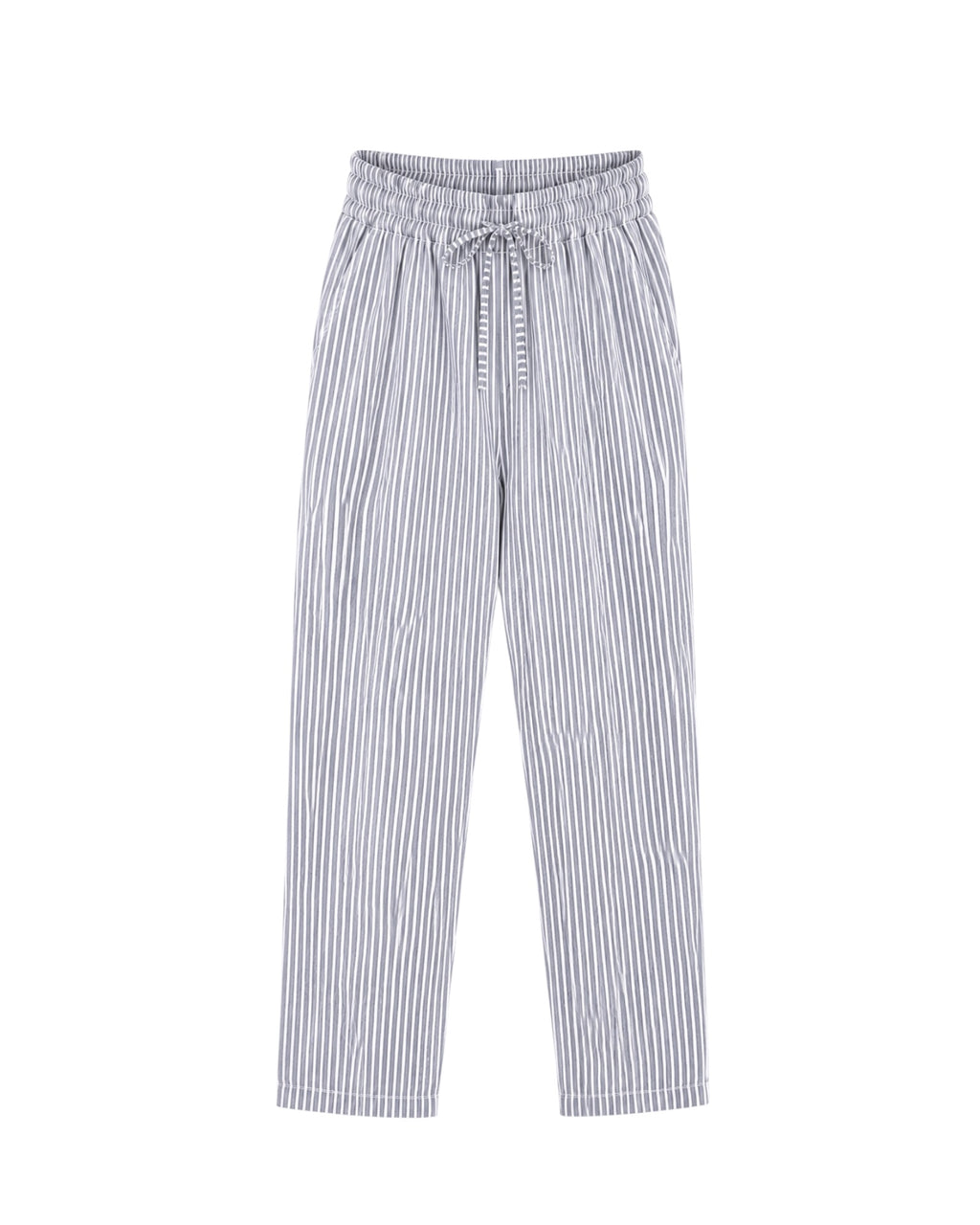 pantalón Positano, pantalón rayas mujer, pantalón azul y blanco, pantalón verano mujer, pantalón cómodo, pantalón ligero, pantalón casual mujer, pantalón mediterráneo, Cotton Grey