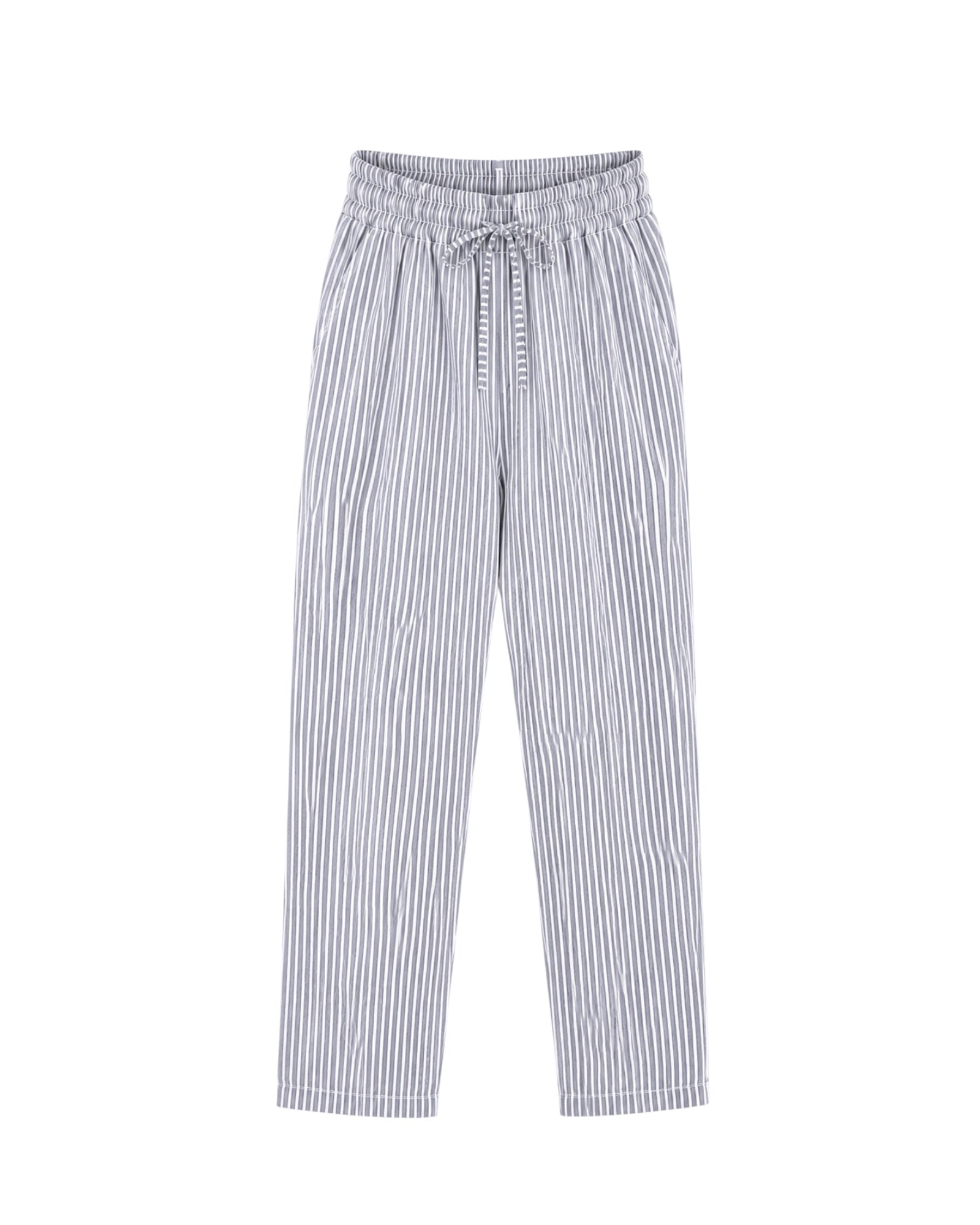 pantalón Positano, pantalón rayas mujer, pantalón azul y blanco, pantalón verano mujer, pantalón cómodo, pantalón ligero, pantalón casual mujer, pantalón mediterráneo, Cotton Grey