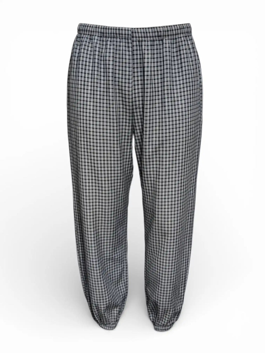 Pantalón fluido cuadros con gomas ajustables azul Navy
