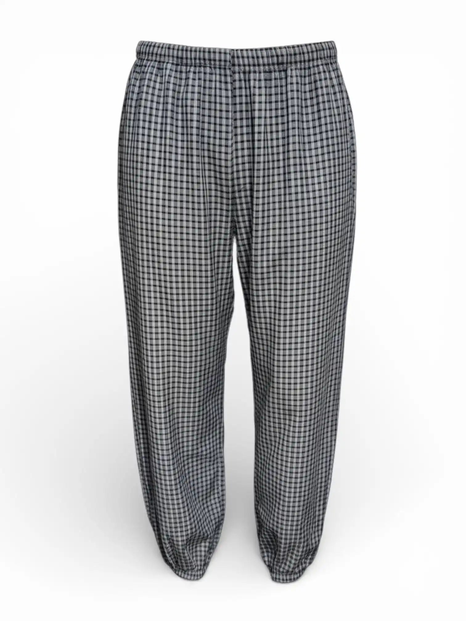 Pantalón fluido cuadros con gomas ajustables azul Navy
