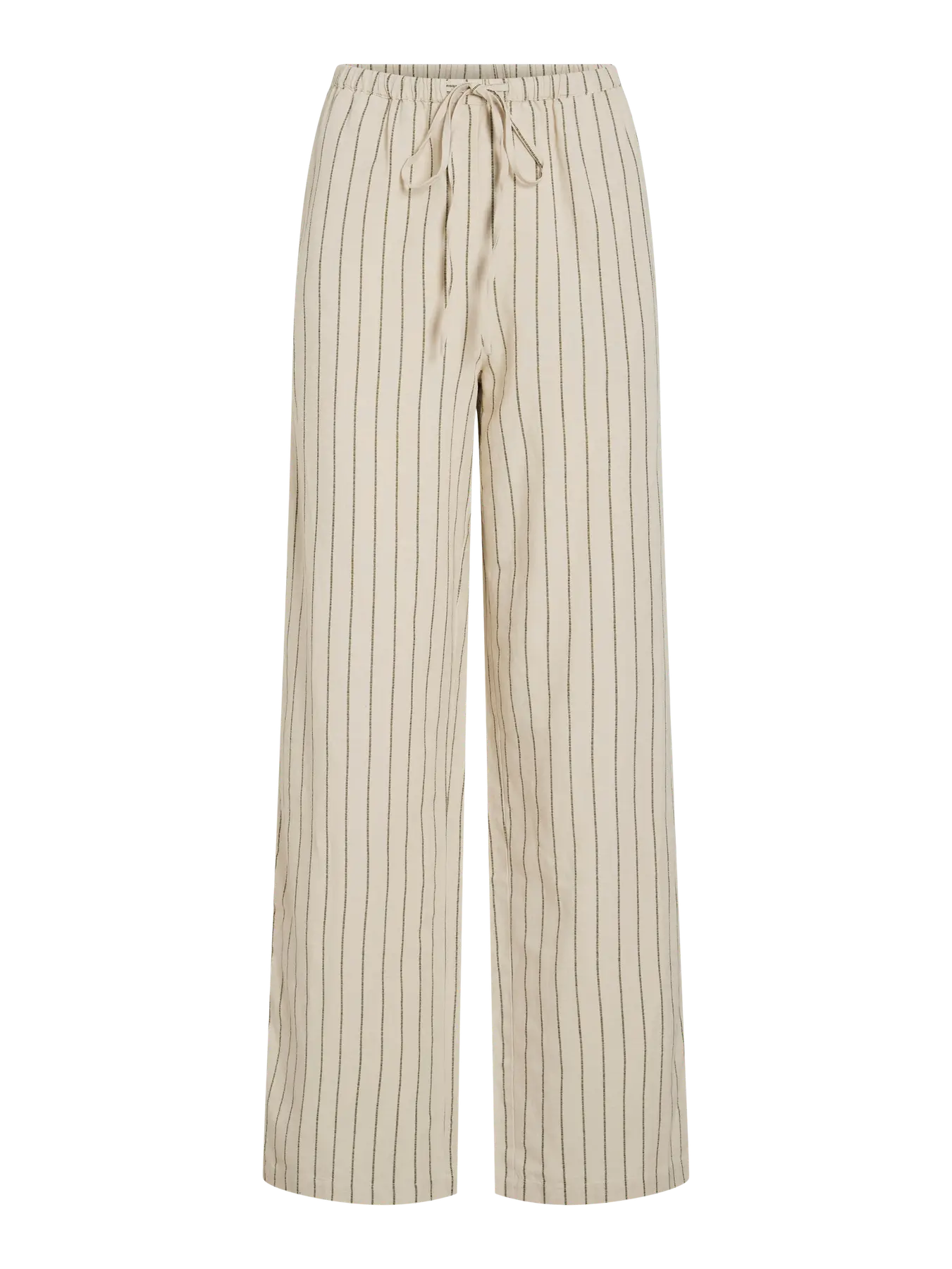 Pantalón palazzo fluido beige rayas verticales Vila goma y corion ajustable
