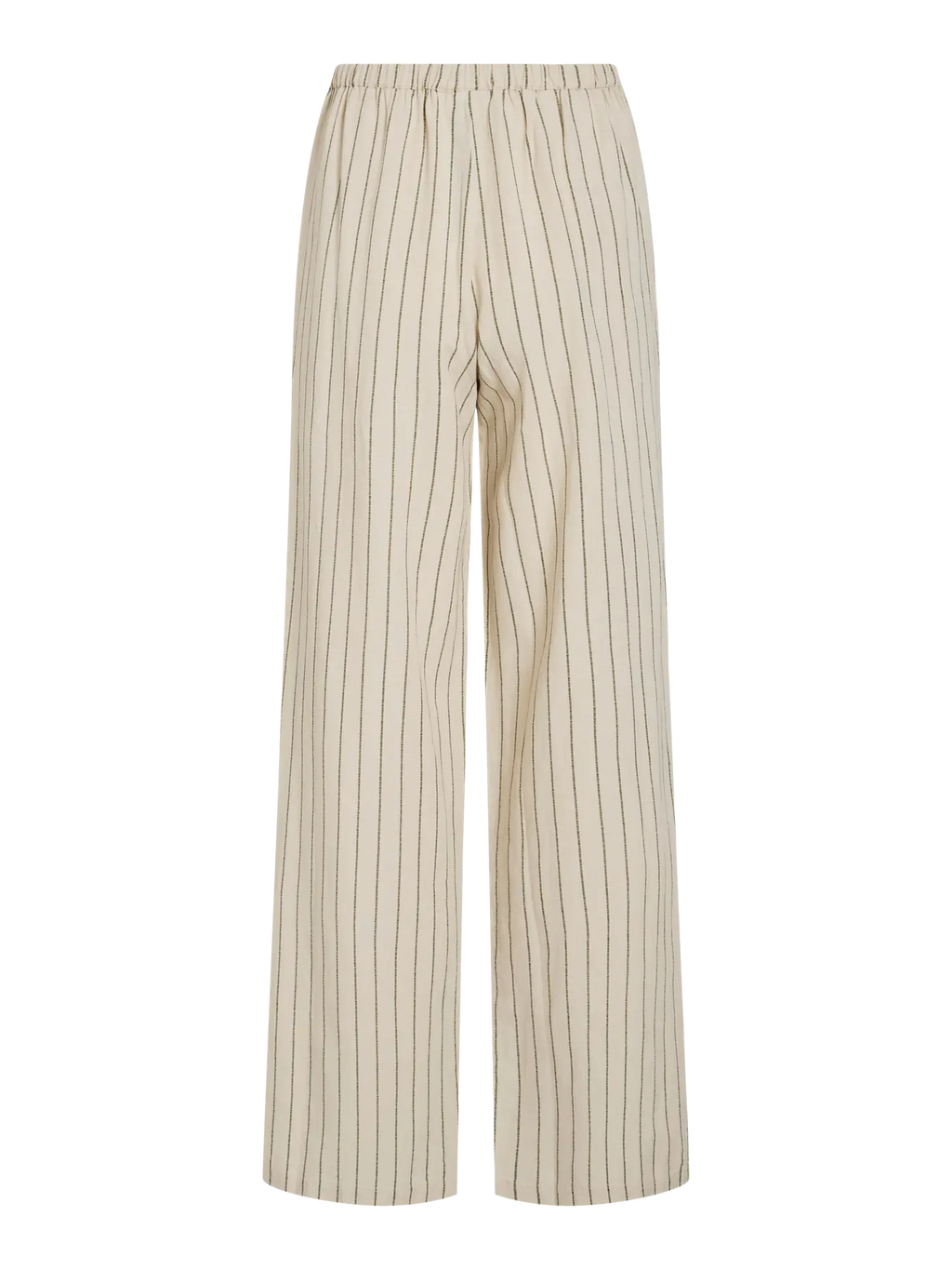 Vista trasera Pantalón palazzo fluido beige rayas verticales Vila en cotton grey Piedras Blancas

