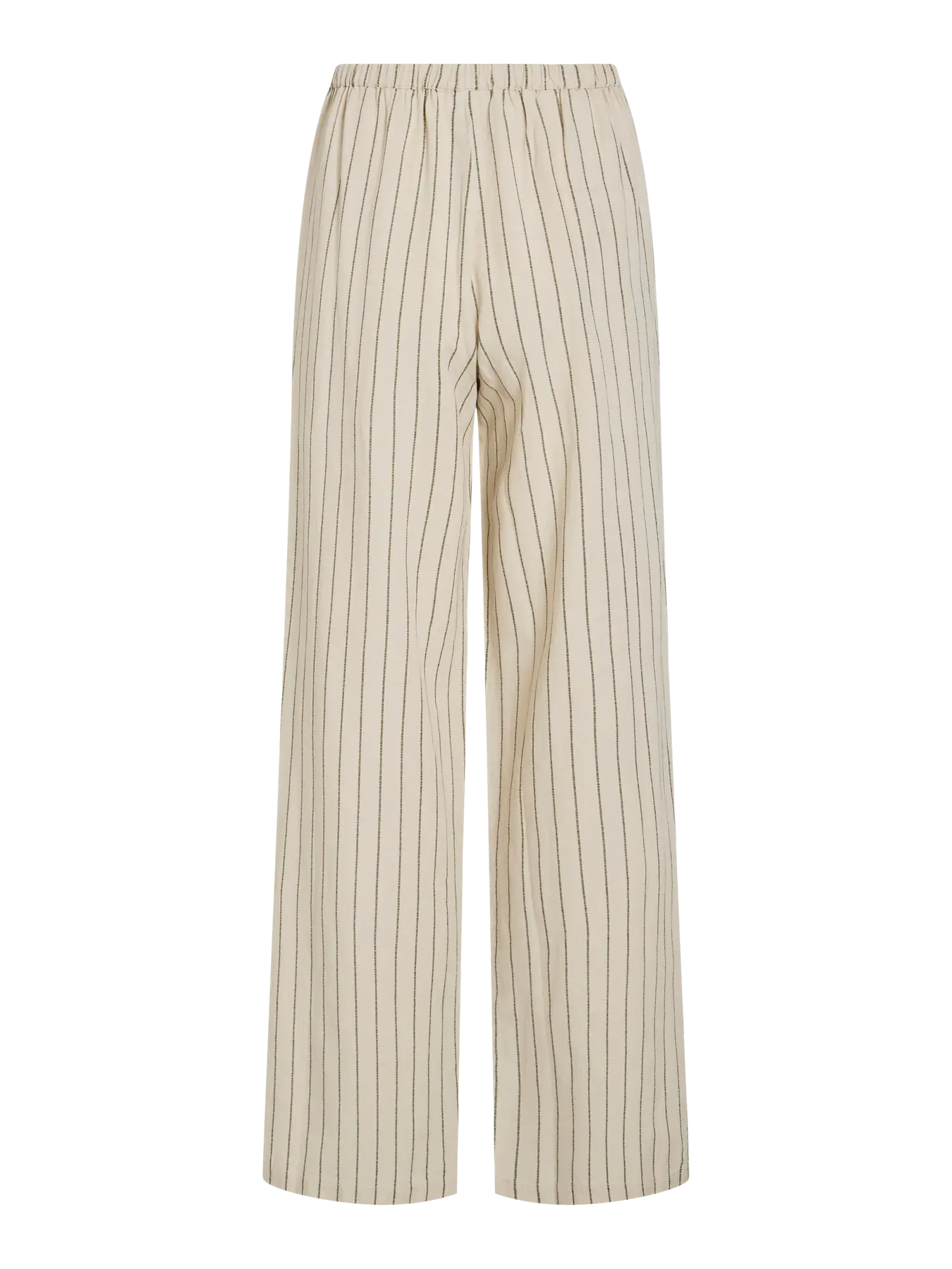 Vista trasera Pantalón palazzo fluido beige rayas verticales Vila en cotton grey Piedras Blancas
